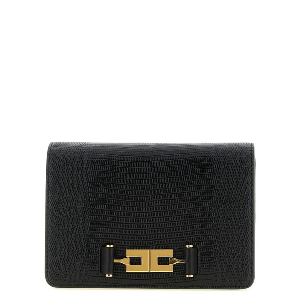 Elisabetta Franchi Black Polyester Clutch Women's Bag